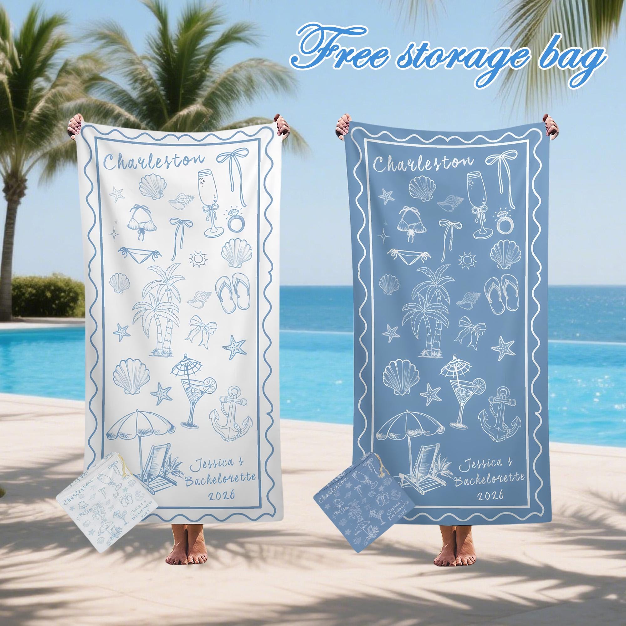 Bachelorette Party Pool Towel,friends Beach Trip Gift, Vacation Towels,bachelorette Trip Gift,beach Towels,bride Beach Towels