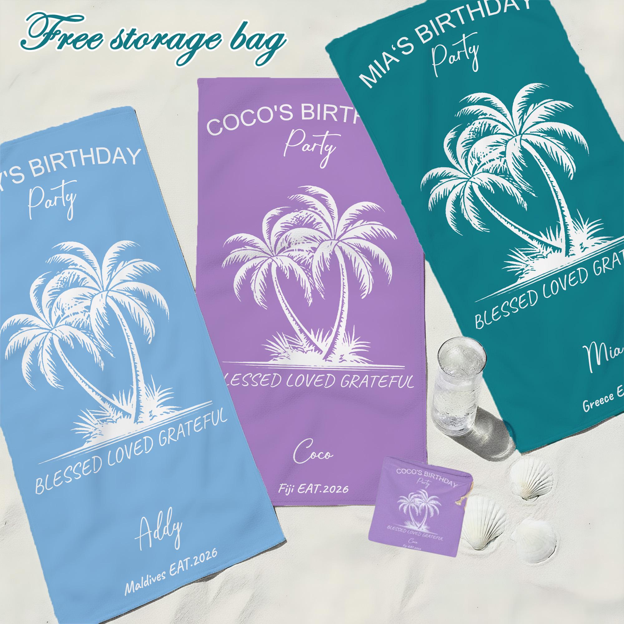 Birthday Party Pool Towel,friends Beach Trip Gift, Vacation Towels,bachelorette Trip Gift,beach Towels,bride Beach Towels