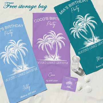 Birthday Party Pool Towel,friends Beach Trip Gift, Vacation Towels,bachelorette Trip Gift,beach Towels,bride Beach Towels
