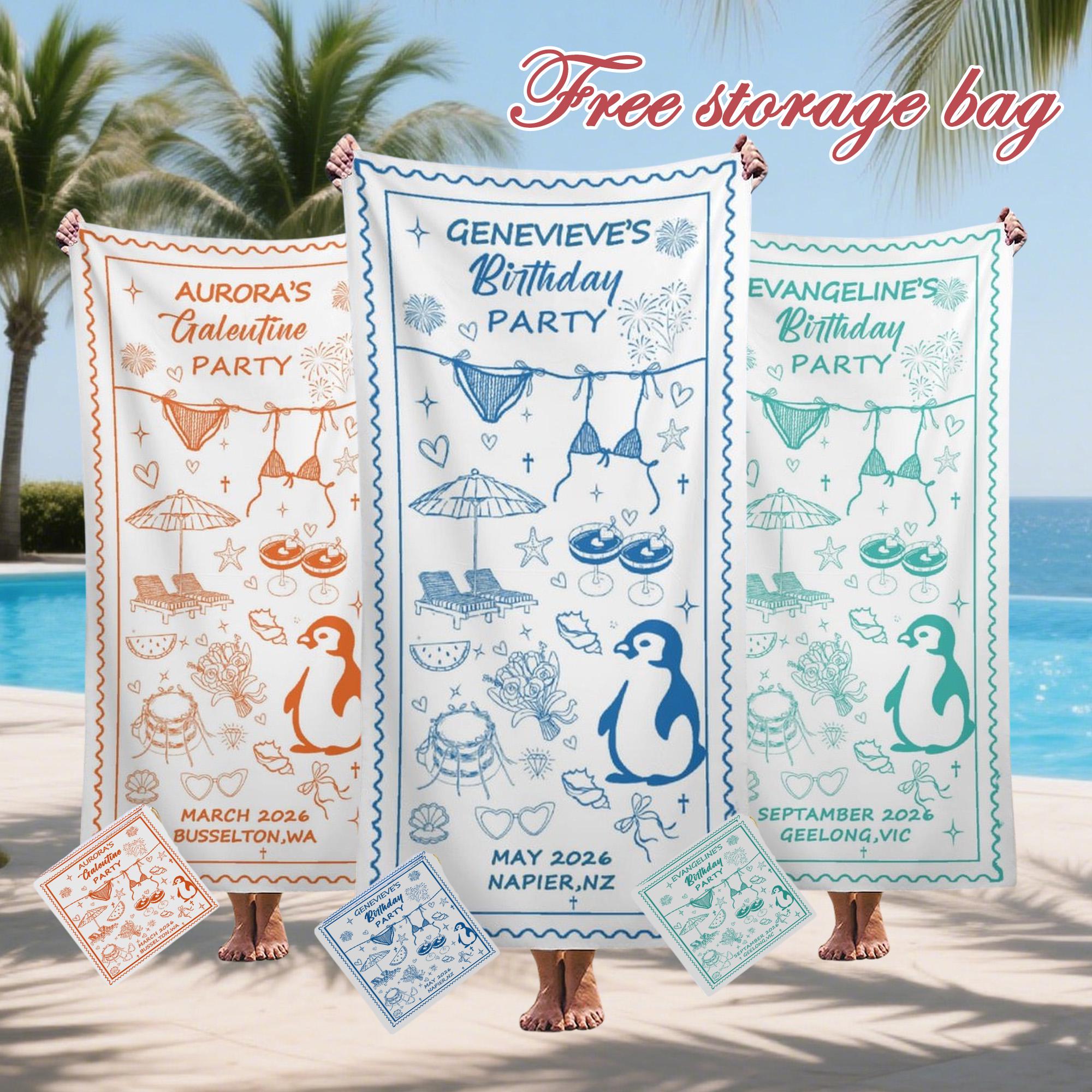 Bach Party Pool Towel,friends Beach Trip Gift, Vacation Towels,bachelorette Trip Gift,beach Towels,birthday Beach Towels