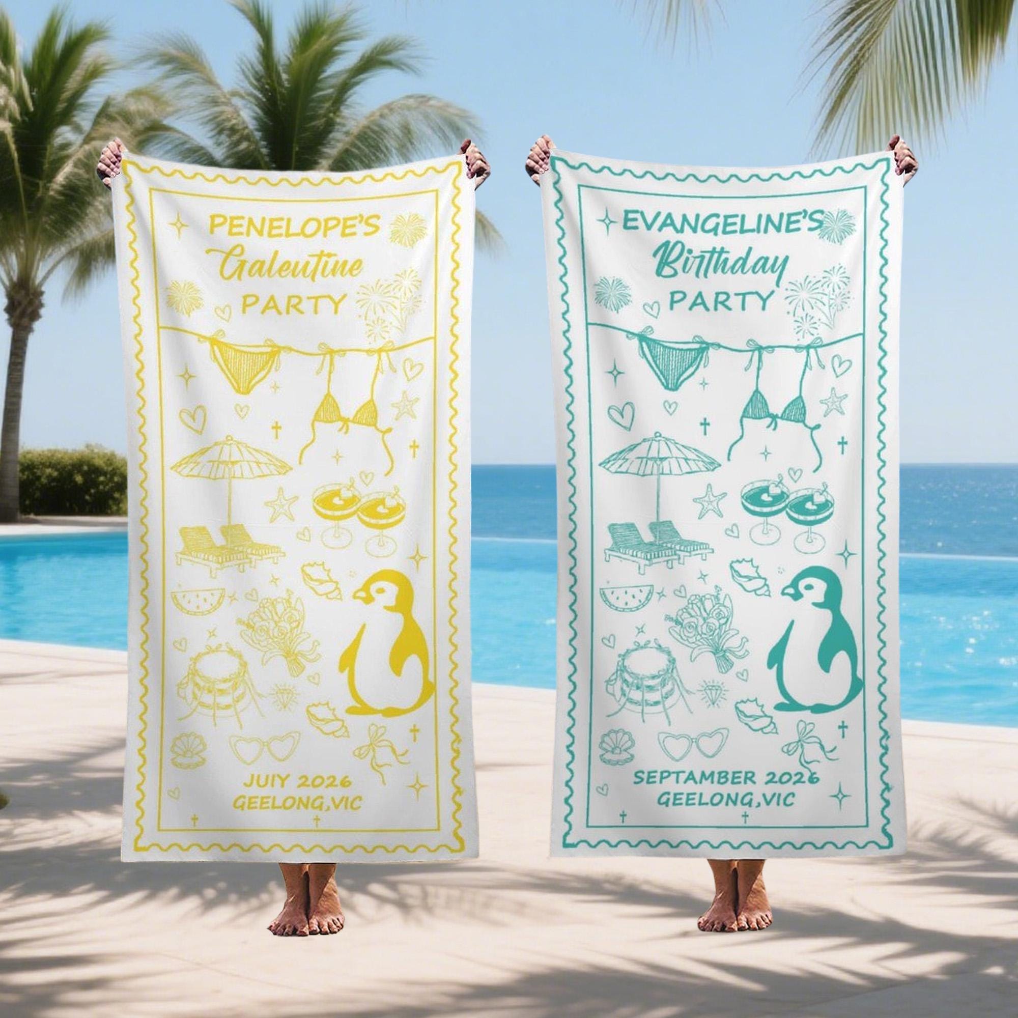 Bach Party Pool Towel,friends Beach Trip Gift, Vacation Towels,bachelorette Trip Gift,beach Towels,birthday Beach Towels