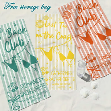 Bach Party Pool Towel,friends Beach Trip Gift, Vacation Towels,bachelorette Trip Gift,beach Towels,bride Beach Towels