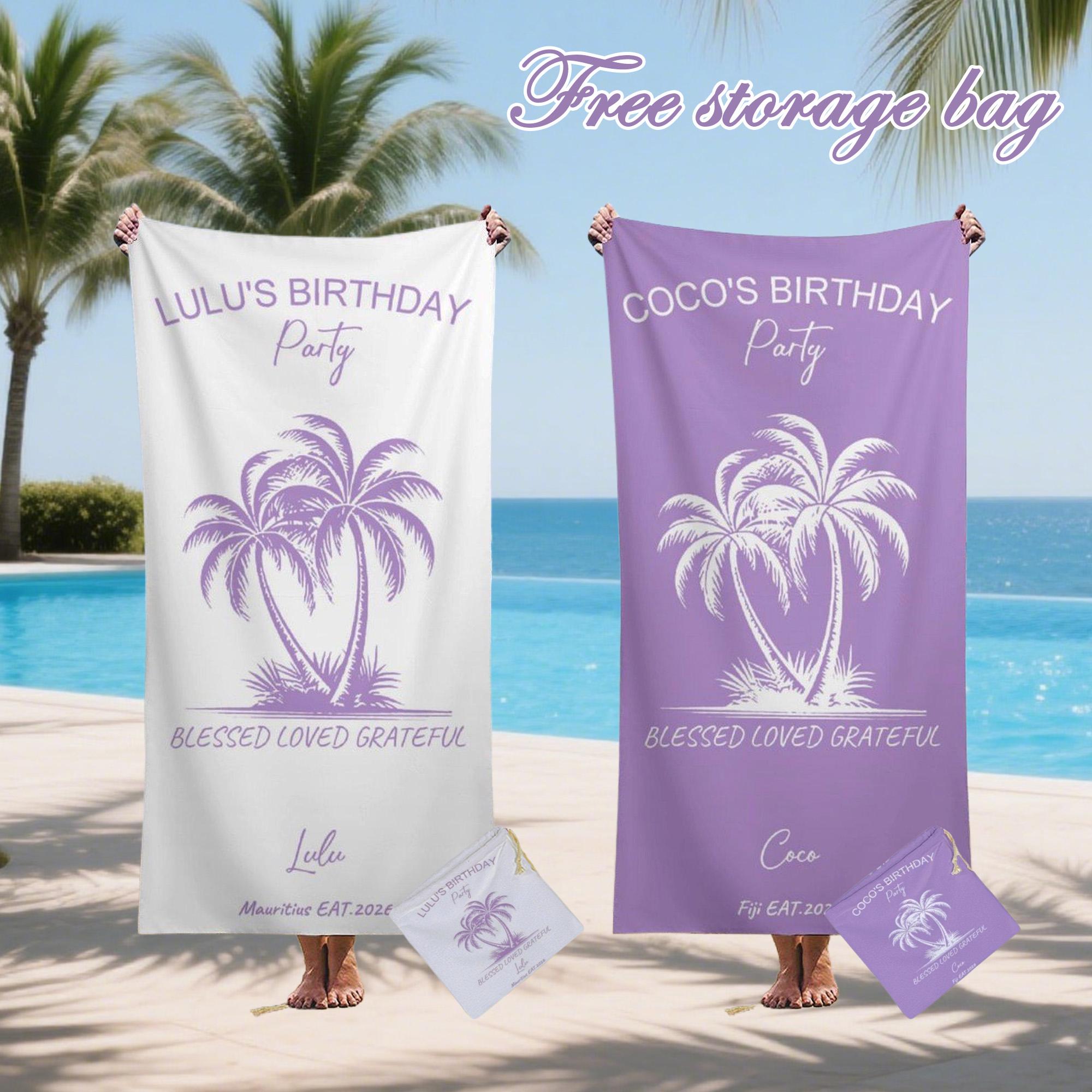 Birthday Party Pool Towel,friends Beach Trip Gift, Vacation Towels,bachelorette Trip Gift,beach Towels,bride Beach Towels
