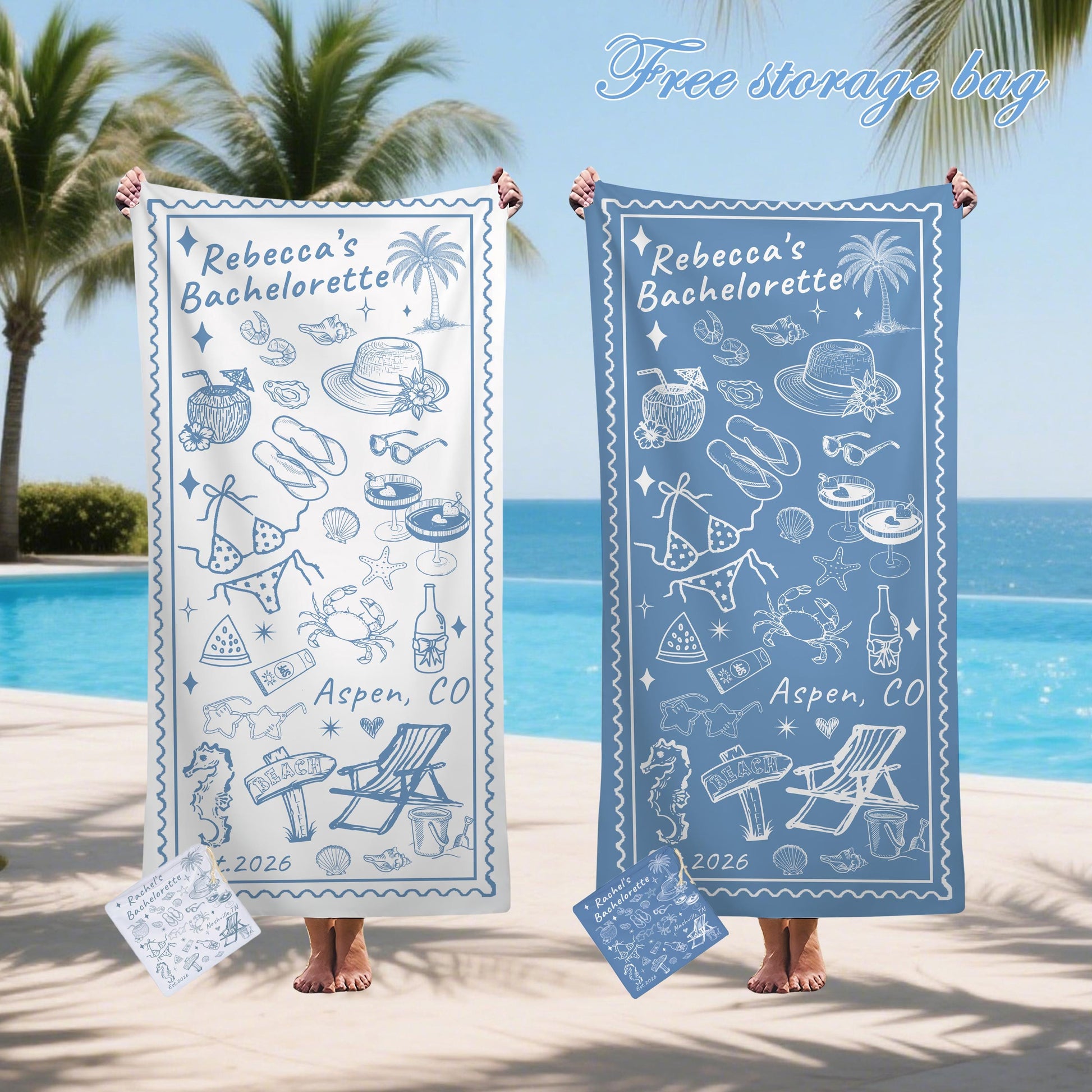 Bachelorette Party Pool Towel,friends Beach Trip Gift, Vacation Towels,bachelorette Trip Gift,beach Towels,bride Beach Towels,wedding Gifts