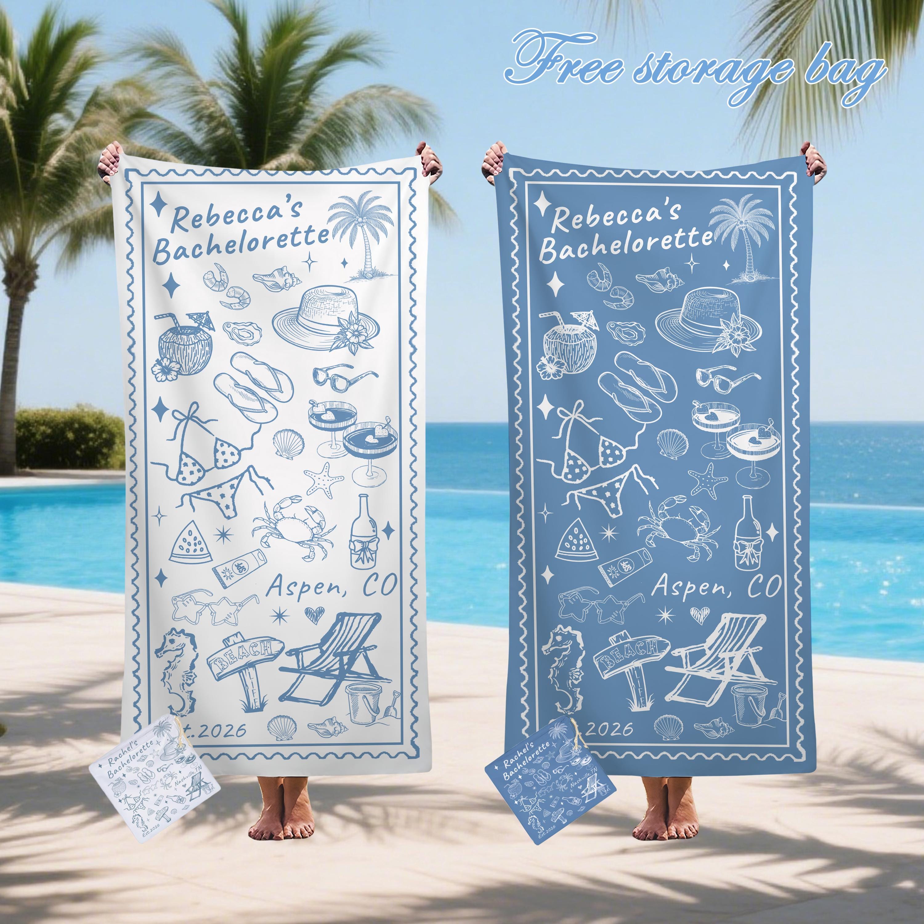 Bachelorette Party Pool Towel,friends Beach Trip Gift, Vacation Towels,bachelorette Trip Gift,beach Towels,bride Beach Towels,wedding Gifts