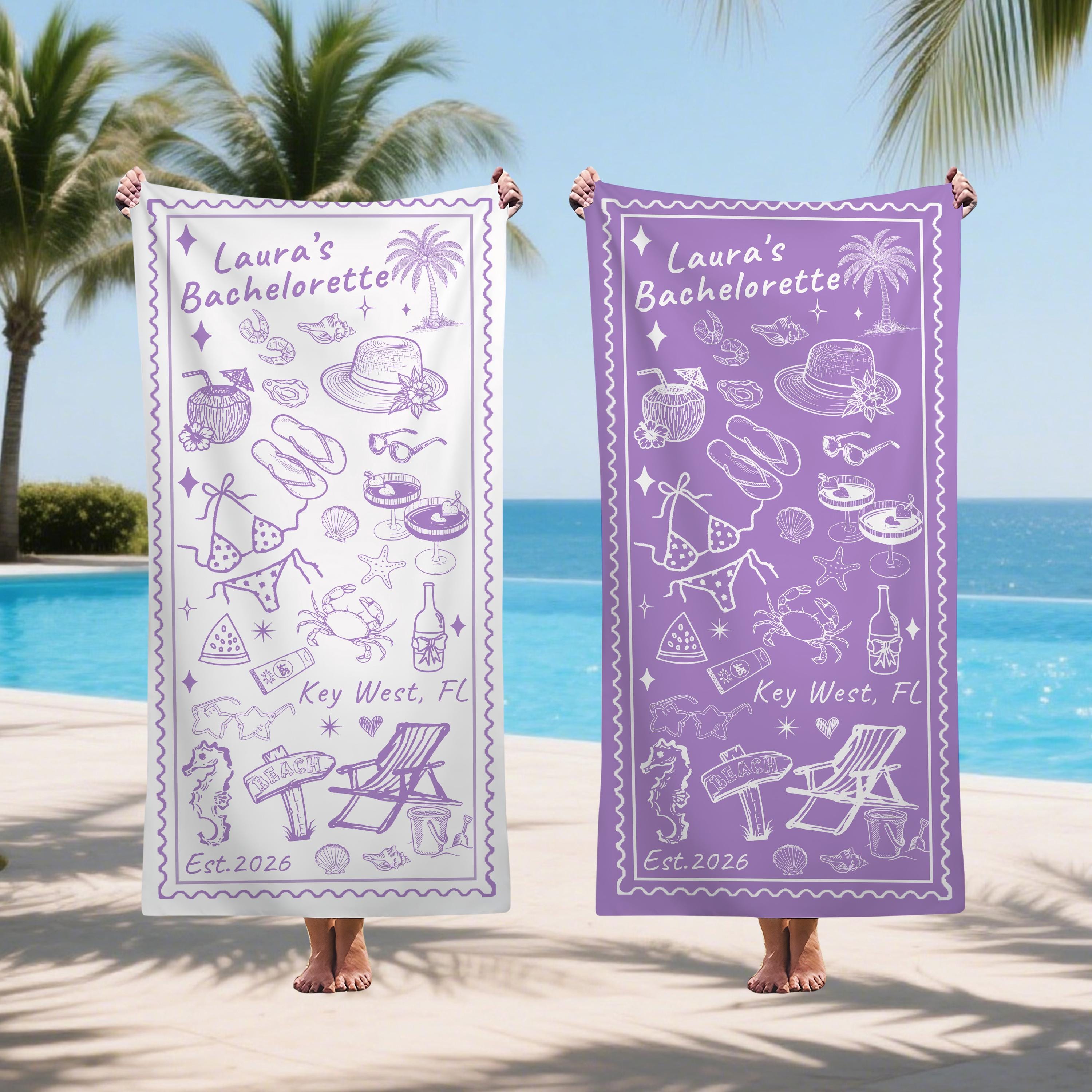 Bachelorette Party Pool Towel,friends Beach Trip Gift, Vacation Towels,bachelorette Trip Gift,beach Towels,bride Beach Towels,wedding Gifts